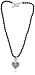 King Baby 3D Pave Black Crowned Heart Pendant On 18