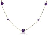14k Amethyst Station Necklace
