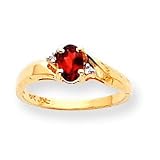 14k .02ct Diamond & Garnet BirthStone Ring