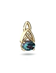Created Alexandrite 14kt Yellow Gold Celtic Knot Pendant