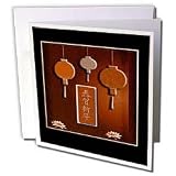 Beverly Turner Chinese New Year Design – Three Lanterns Happy New Year In Chinese – Greeting Cards-12 Greeting Cards with envelopes