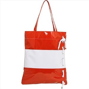 Majorca Flat Tote in Red / White