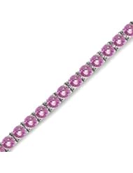 5 CT Pink Sapphire Bracelet 14K White Gold