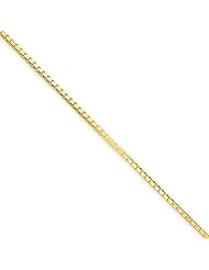 1.25mm, 14 Karat Yellow Gold, Box Chain - 7 inch