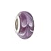 Pandora Style Charm Bead (Z443) - Glass (14mm x 8mm) (fits Troll too) ~ Purple with Light Purple Swirl