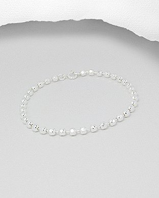 Bracelet En Argent Design de Boule-17.5 Cm