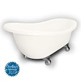 American Bath Factory B1-1720-BB-DM7-M2-35-SN-C1-RH Churchill Slipper Clawfoot Bathtub in Bisque, Ca