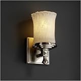 IMAGE OF Veneto Luce Deco One Light Wall Sconce Shade Color: Amber, Metal Finish: Antique Brass