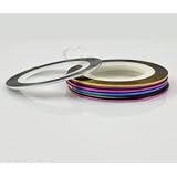BK SET of 9 Nail Tape Stripe Decoration Sticker Hologram