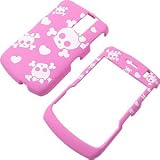 White Crossbones Pink Shield Protector Case for BlackBerry Curve 8300 8310 8320 8330
