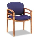 Hon 2112 Invitation Series Wood Guest Chair, Indigo Fabric/Medium Oak