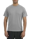 Upscale Men's 100% Polyester Raglan Sleeve T-Shirt With Wicking And Anti-Microbial Treatments - Silver Grey