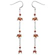 Girls Gift Sterling Silver Carnelian Earrings 4 inches (erg098)