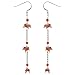 Girls Gift Sterling Silver Carnelian Earrings 4 inches (erg098)