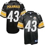 REEBOK Pittsburgh Steelers #43 Troy Polamalu Youth Replica Jersey, Black
