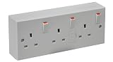 Eagle Triple Switched Socket With Back Box White