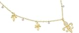 Meira T 14K Yellow Gold Diamond Fleur De Lis accented with Gold Leafs & Bezel Set Diamonds Necklace