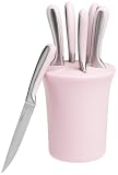 blinQ 7-Piece Steak Knife Set, Passionate Pink