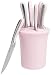 blinQ 7-Piece Steak Knife Set, Passionate Pink