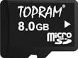 8GB microSD SDHC card for mobile phones with SD adapter by TOPRAM