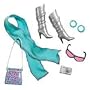 Liv Doll Accessories: Scarf, Purse, Boots, Sunglasses, Camera and Earrings *Doll NOT Included