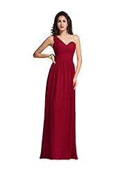 Sweetheart Floor Length Lace Backless Ruched One Shoulder Sleeveless Chiffon/Jersey Sheath Bridesmaid Dress/Party Dress/Wedding Dress 
