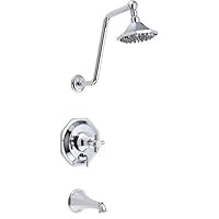 Danze D503066 Brandywood Single Handle Cross Handle Tub and Shower Faucet, Chrome