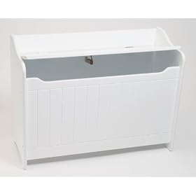 Lipper International 588W Child's Toy Box with Bead Board Detail on Front, White by Lipper