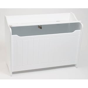 Lipper International 588W Child's Toy Box with Bead Board Detail on Front, White