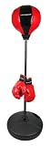 Ultrasport Punchingball / Boxstand für Wasser- oder Sandfüllung, höhenverstellbar von 90-130cm inkl. Boxhandschuhe für Kinder