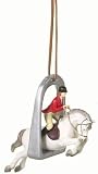Woman English Rider Jumping Gray Horse Ornament