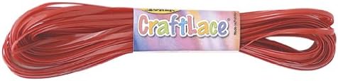 CraftLace Hank Craft Lace for Lanyards and Craft Work, Red
