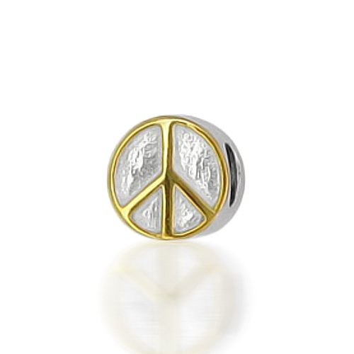Bling Jewelry Peace Sign 925 Sterling Silver Inspirational Bead Biagi Pandora Compatible