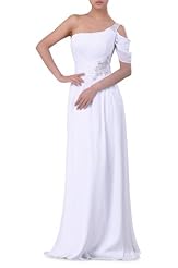 Chiffon One Shoulder Short Sleeves  Dress