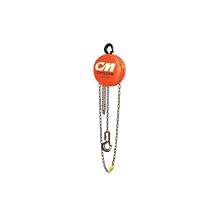 CM 4723 Aluminum Cyclone Hand Chain Hoist with Hook Mounted, 1000 lbs Capacity, 15' Lift Height