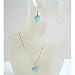 Aquamarine Swarovski Sexy Heart Pendant & Earrings Necklace Set Gift Box (BRAND NEW