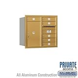 4C Horizontal Mailbox (Includes Master Commercial Lock) - 7 Door High Unit (27 Inches) - Double Column - 6 MB1 Doors / 1 PL6 - Gold - Rear Loading - Private Access