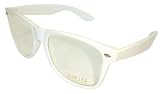 New (Unisex Mens Ladies) White Wayfarer Glasses Sunglasses with Clear Lense