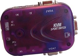 KVM SWITCH 2 PORT INCL. VGA-KABEL ANSCHLUSS UeBER PS/2