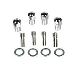 CHROME STUD & NUT KIT, 14mm, FOR 4 LUG EMPI STYLE WHEELS 