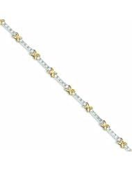 Genuine 14K Two-Tone Diamond Bracelet 8 Grams Of Gold 100% Satisfaction Guaranteed.