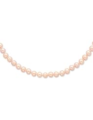 Sterling Silver 6-7mm Pink Freshwater Cultured Pearl Necklace