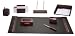 Desk Accessory Set, 8-piece Rosewood and Genuine Top-grain Black Leather