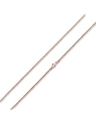 14K Rose Gold Plated Sterling Silver Italian Rope Chain 1.3MM (16, 18, 20, 22, 24 INCH)