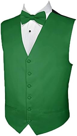 Tuxedo Vest EMERALD GREEN Vest and BOWTIE Satin SMALL