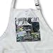 A Statue in The Japanese Garden in Ireland Textured and Parts Done in Black and White - Medium Length Apron With Pouch Pockets 22w X 24l