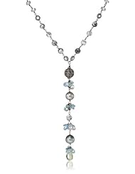 Wendy Brigode Agate, Green Amethyst, Zircon, Aqua, and Tahitian Pearl Necklace