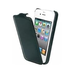 Iphone 4 4G/4S Handytasche, Etui schwarz Leder , Flip Case inkl. gratis Schutzfolie Teil der ConsumerStore.de Zubeh�r Kollektion