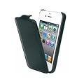 Iphone 4 4G/4S Handytasche, Etui schwarz Leder , Flip Case inkl. gratis Schutzfolie Teil der ConsumerStore.de Zubeh�r Kollektion