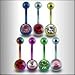 Undefined Mix of Anodised Titanium Single Jeweled Belly Ring Body Jewelry